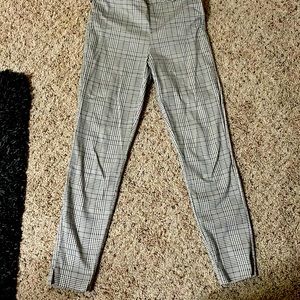 Tan and black plaid H&M pants, size 2